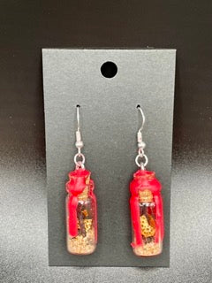 Red Hot Desire Spell Jar Earrings