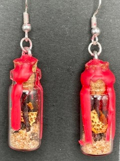 Red Hot Desire Spell Jar Earrings